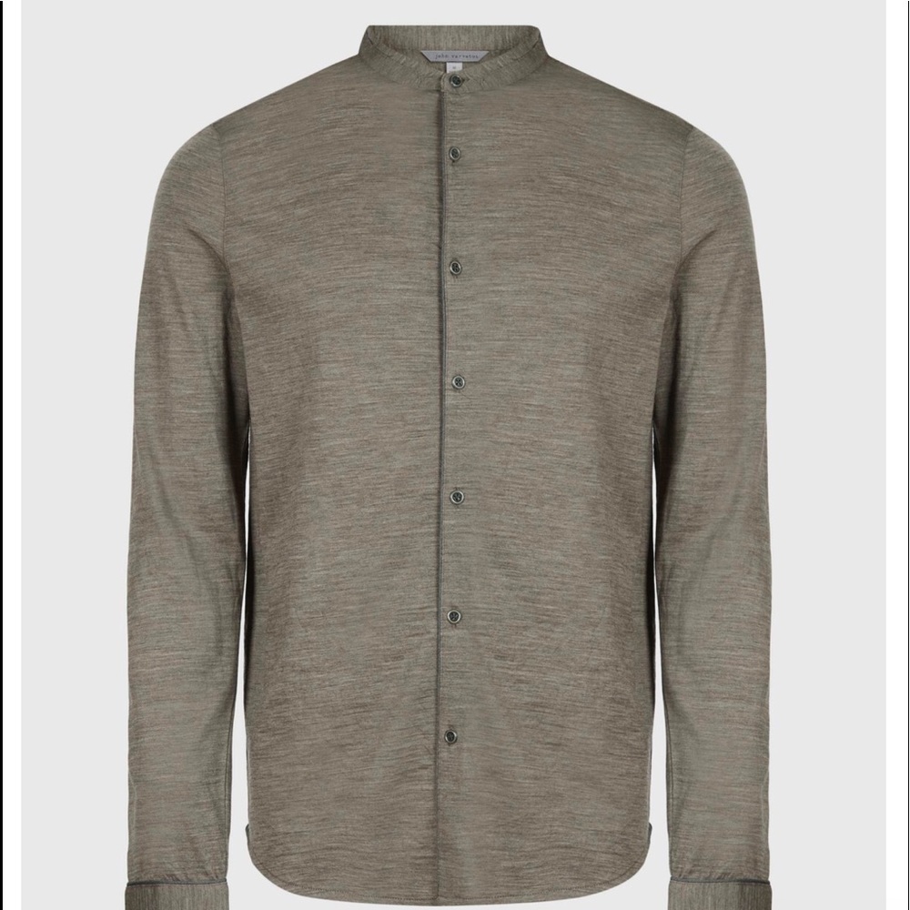 John Varvatos LONG SLEEVE MANDARIN COLLAR SHIRT